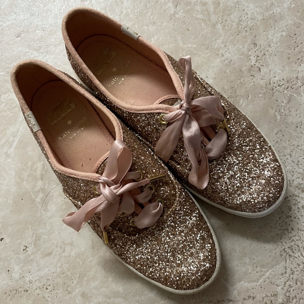 Kate spade x Keds rose gold sneakers